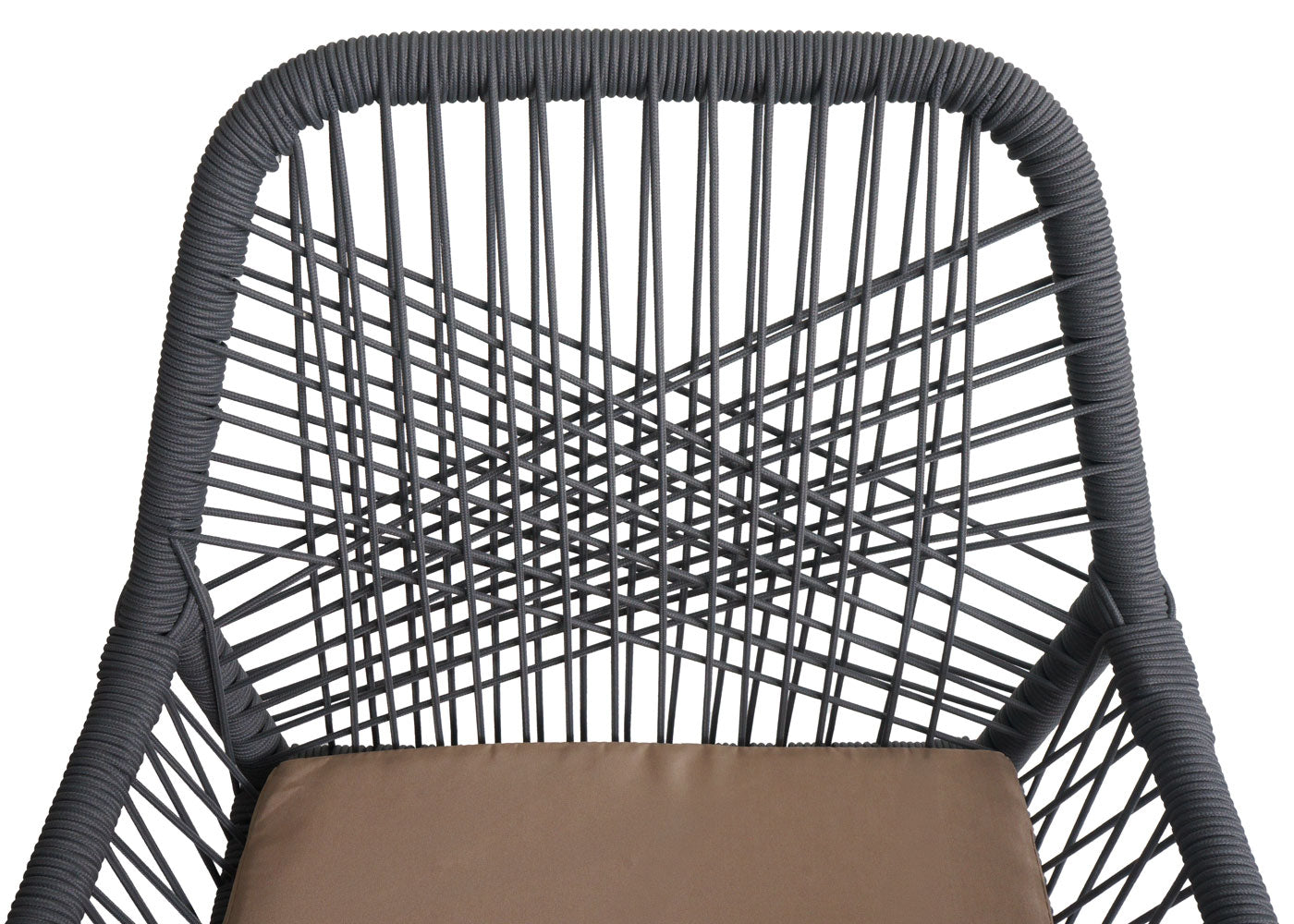 Cosmo Casa - Set van 2 Tuinstoelen - Zitkussens - Aluminium - Touwgaas - Antraciet - Taupe Bekleding