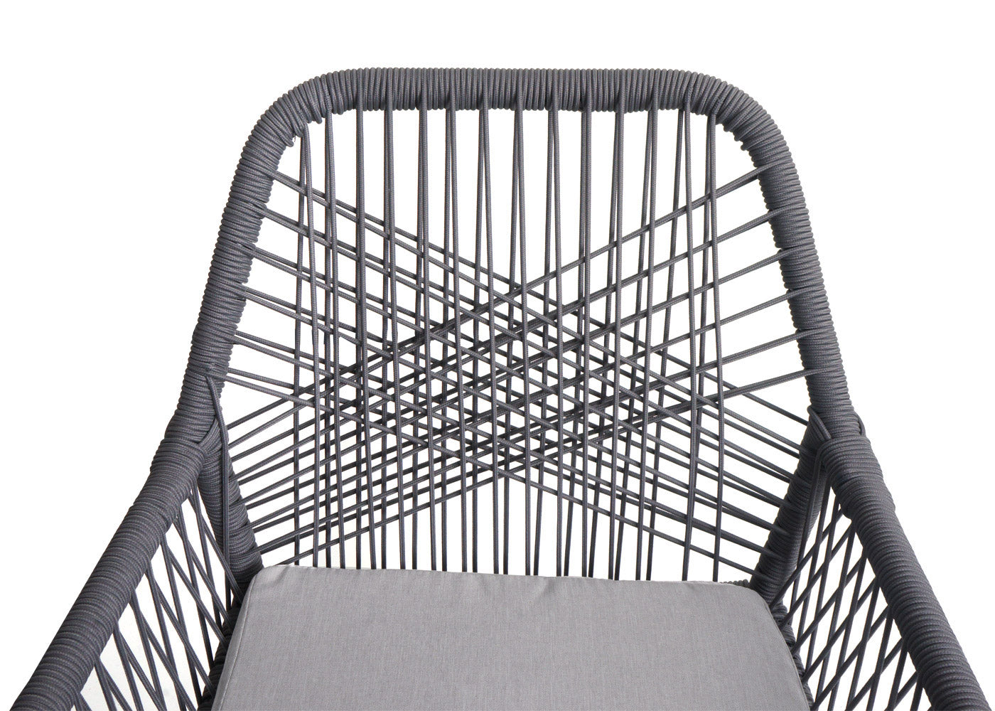 Cosmo Casa - Set van 2 Tuinstoelen - Zitkussens - Aluminium - Touwgaas - Antraciet - Lichtgrijze Bekleding