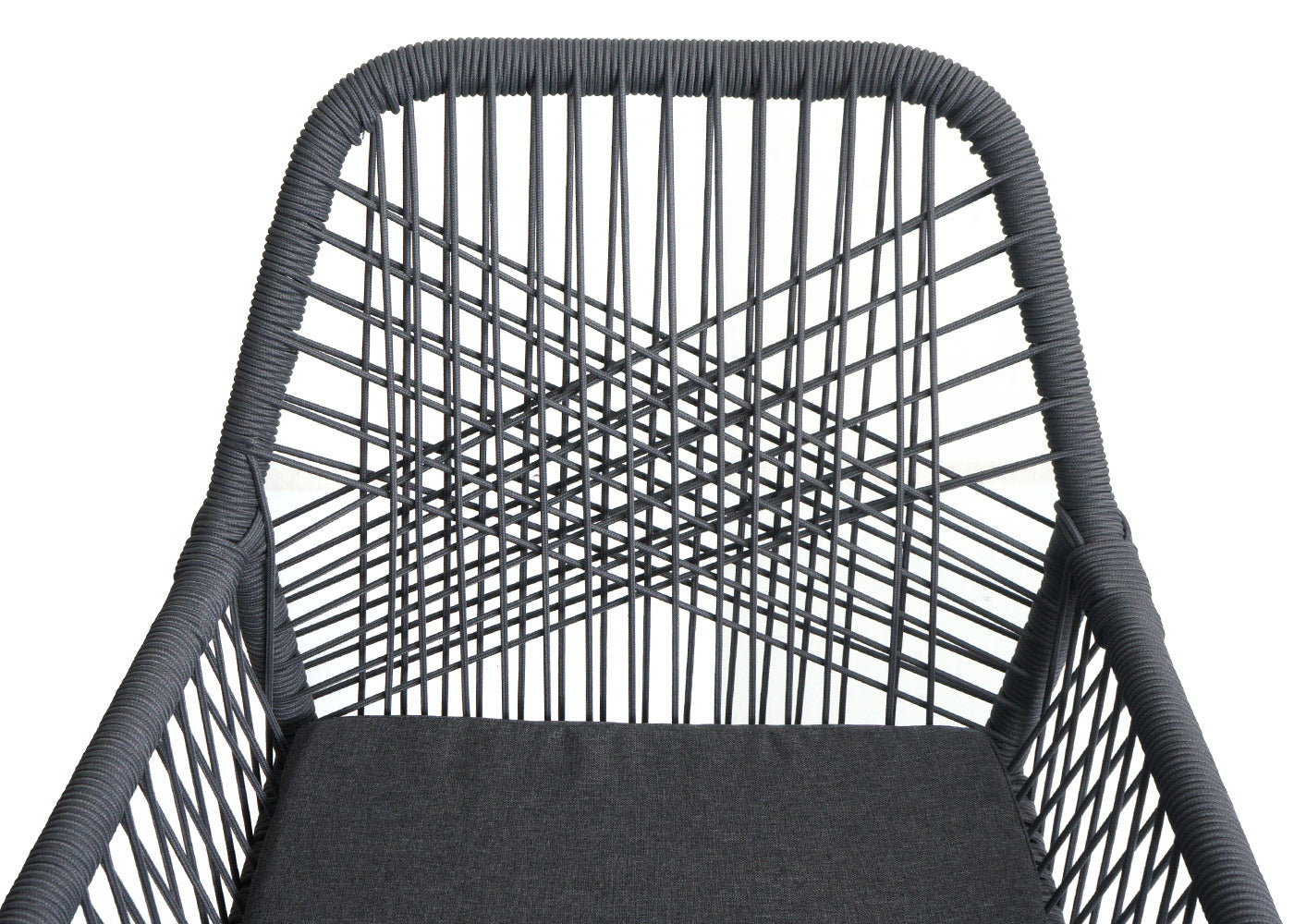 Cosmo Casa - Set van 2 Tuinstoelen - Zitbekleding - Aluminium - Touwgaas - Antraciet - Donkergrijze Bekleding