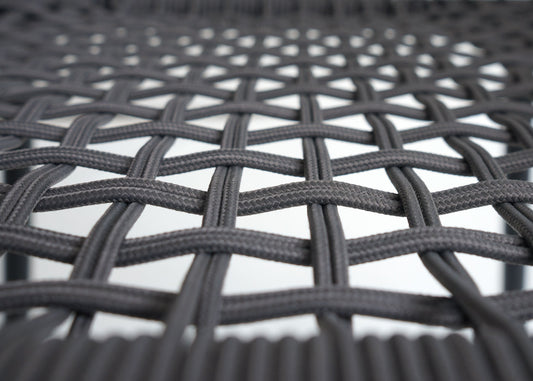 Cosmo Casa - Set van 2 Tuinstoelen - Zitbekleding - Aluminium - Touwgaas - Antraciet - Donkergrijze Bekleding