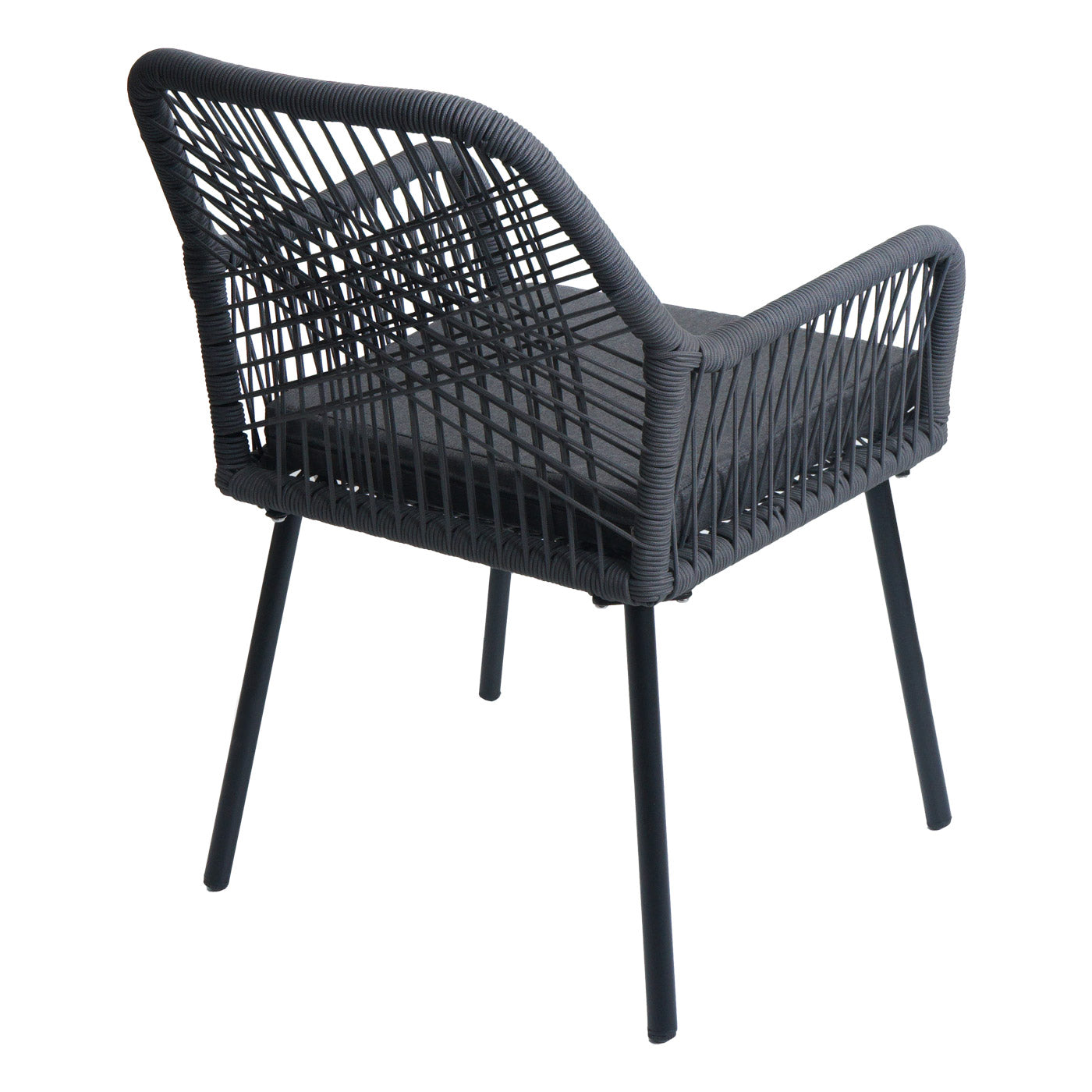 Cosmo Casa - Set van 2 Tuinstoelen - Zitbekleding - Aluminium - Touwgaas - Antraciet - Donkergrijze Bekleding