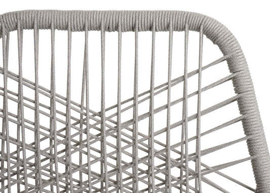 Cosmo Casa - Set van 2 Tuinstoelen - Zitkussens - Aluminium - Touwgaas - Lichtgrijs - Taupe Bekleding