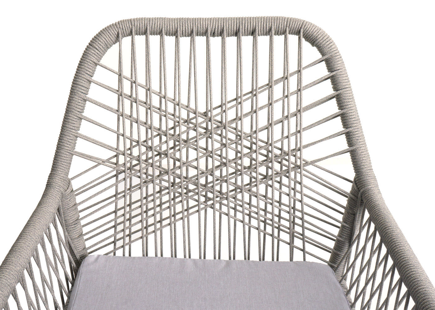 Cosmo Casa - Set van 2 Tuinstoelen - Zitbekleding - Aluminium - Touwgaas - Lichtgrijs - Lichtgrijze Bekleding