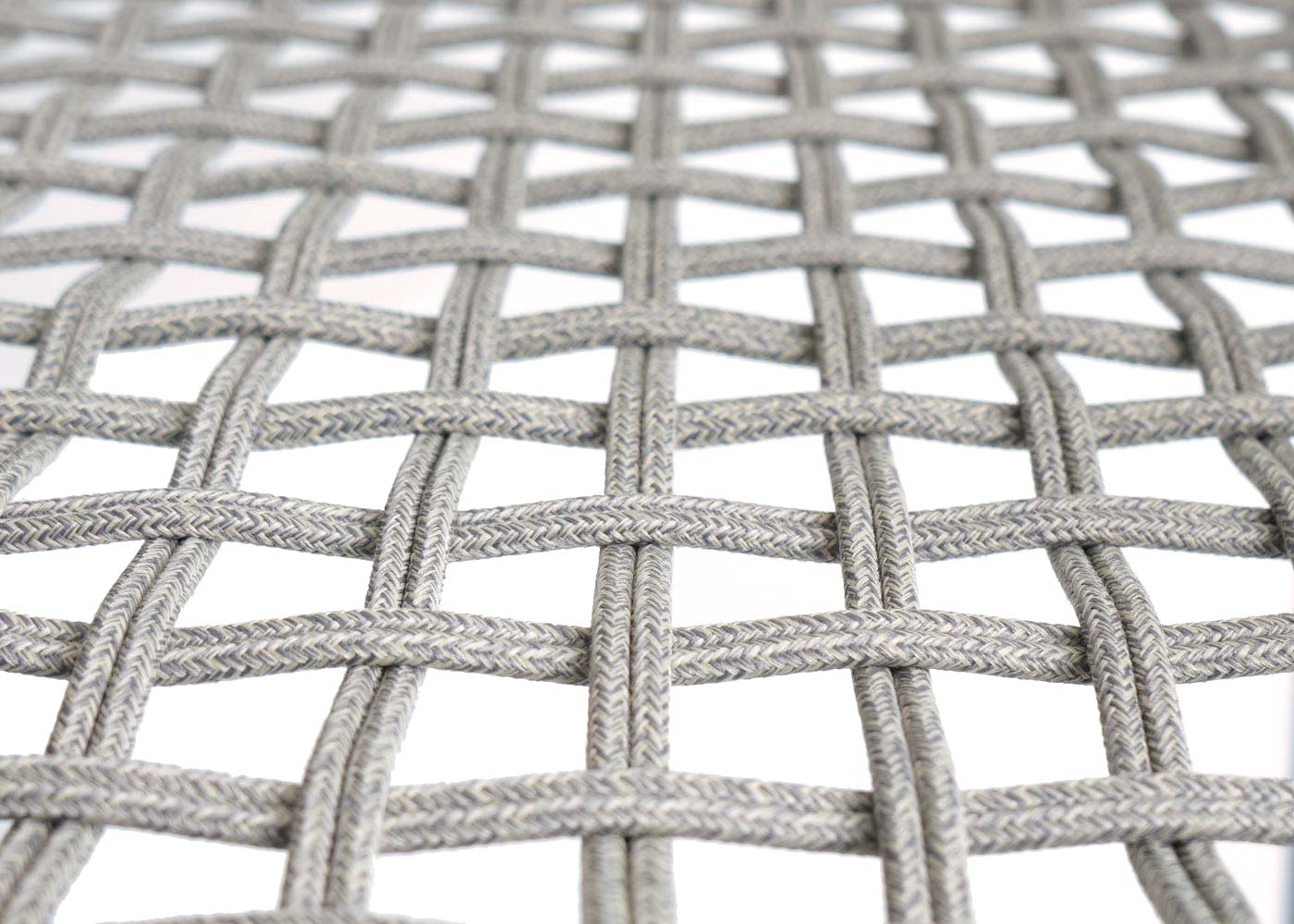 Cosmo Casa - Set van 2 Tuinstoelen - Zitbekleding - Aluminium - Touwgaas - Lichtgrijs - Lichtgrijze Bekleding