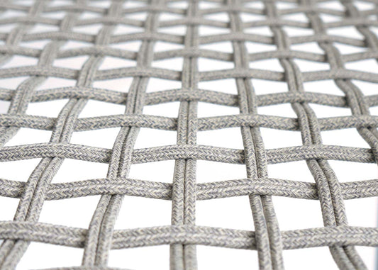 Cosmo Casa - Set van 2 Tuinstoelen - Zitbekleding - Aluminium - Touwgaas - Lichtgrijs - Lichtgrijze Bekleding