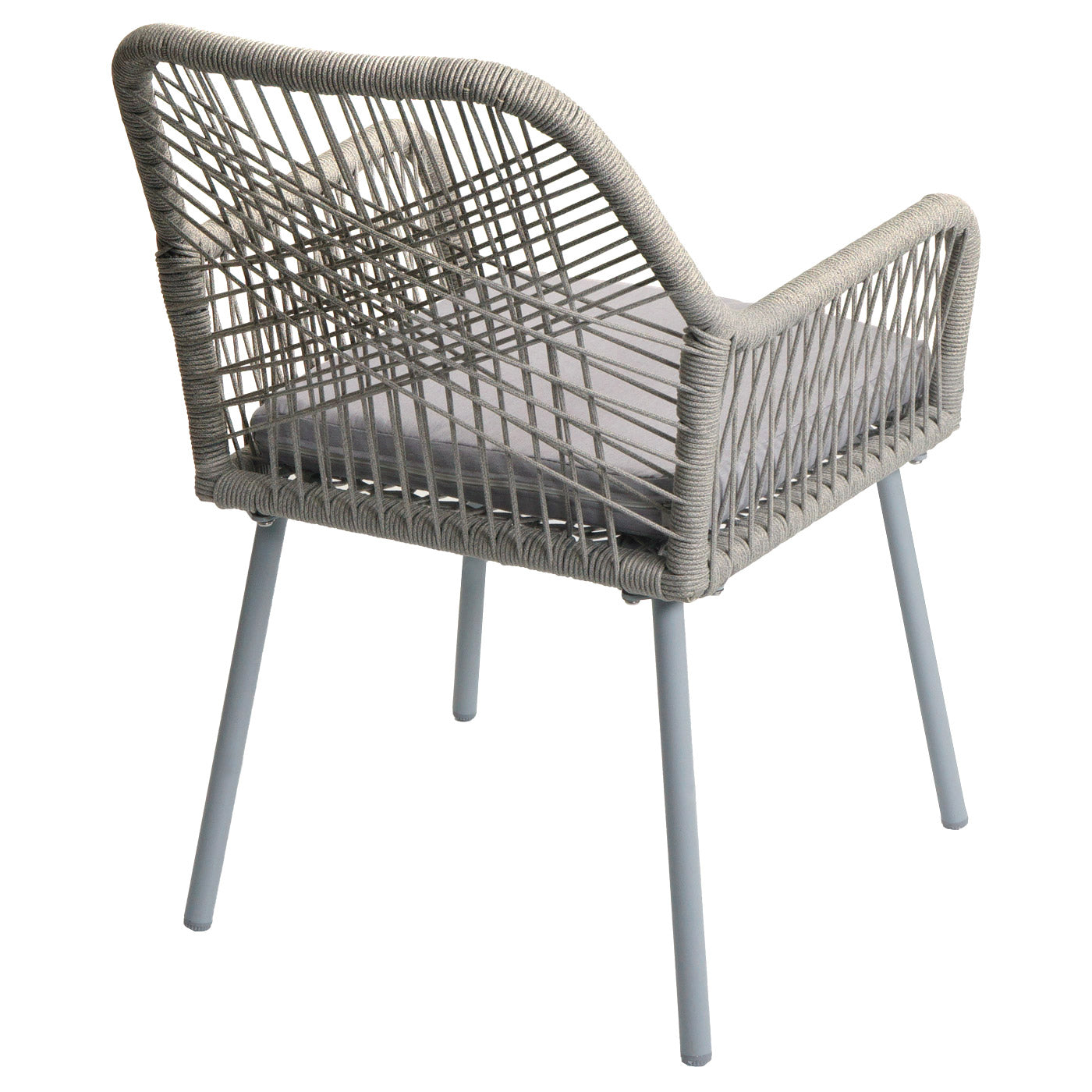 Cosmo Casa - Set van 2 Tuinstoelen - Zitbekleding - Aluminium - Touwgaas - Lichtgrijs - Lichtgrijze Bekleding