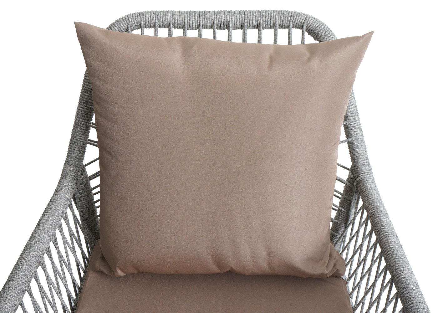 Cosmo Casa - Set van 2 Tuinstoelen - Zit- en Rugkussens - Aluminium - Touwgaas - Lichtgrijs - Taupe Bekleding