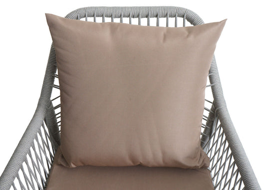 Cosmo Casa - Set van 2 Tuinstoelen - Zit- en Rugkussens - Aluminium - Touwgaas - Lichtgrijs - Taupe Bekleding