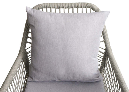 Cosmo Casa - Set van 2 Tuinstoelen - Zit en Rugleuning - Aluminium - Touwgaas - Lichtgrijs - Lichtgrijze Bekleding