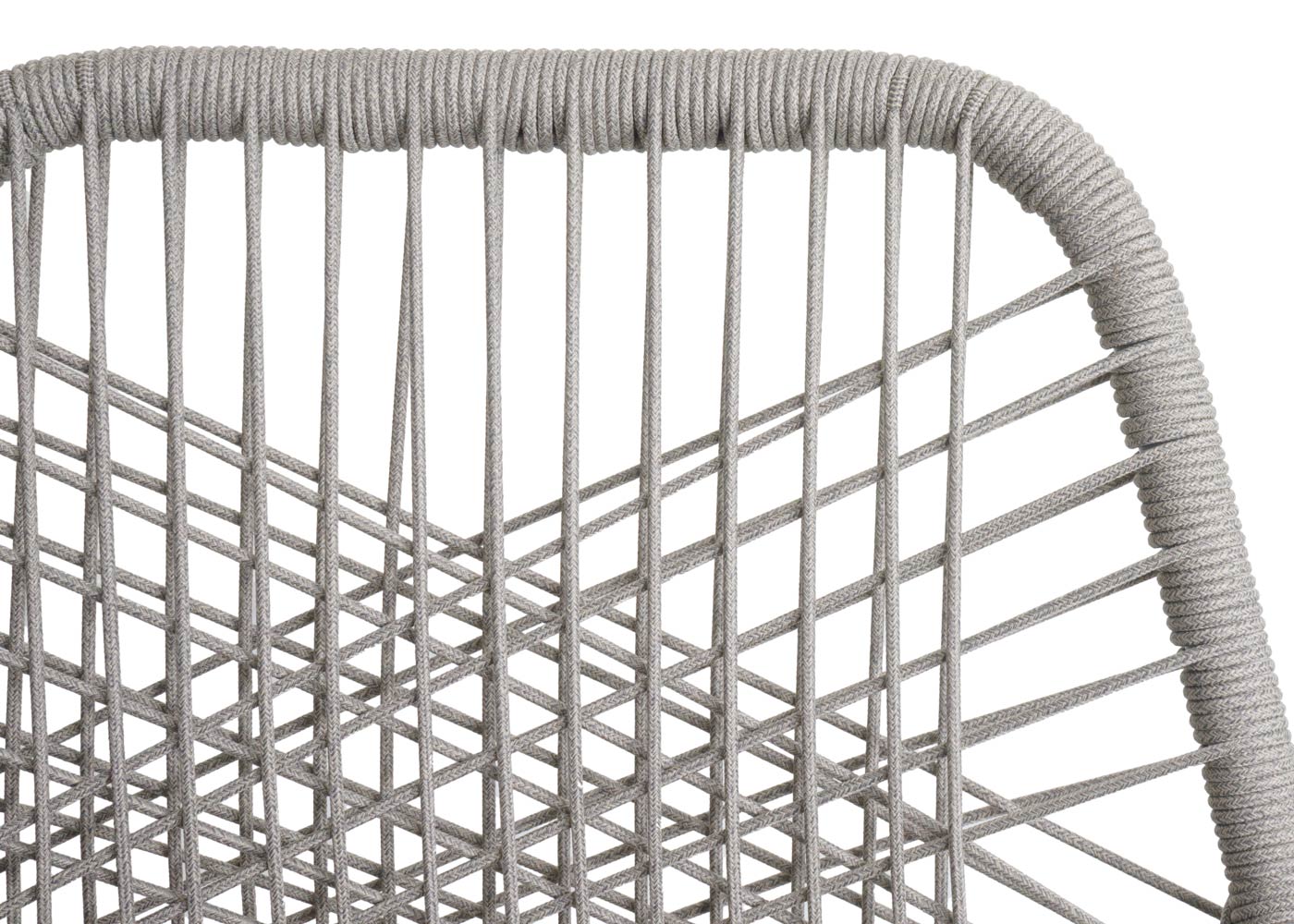 Cosmo Casa - Set van 2 Tuinstoelen - Zit en Rugleuning - Aluminium - Touwgaas - Lichtgrijs - Donkergrijze Bekleding