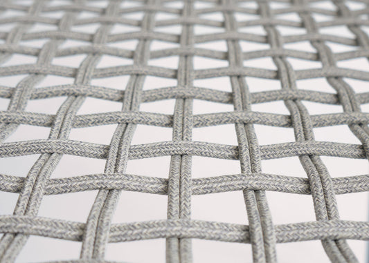 Cosmo Casa - Set van 2 Tuinstoelen - Zit en Rugleuning - Aluminium - Touwgaas - Lichtgrijs - Donkergrijze Bekleding