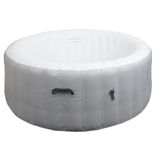Cosmo Casa - Opblaasbare Whirlpool voor 4 Personen - Binnen & Buiten - Gelamineerd PVC - Rond - Grijs-Wit - 180 cm