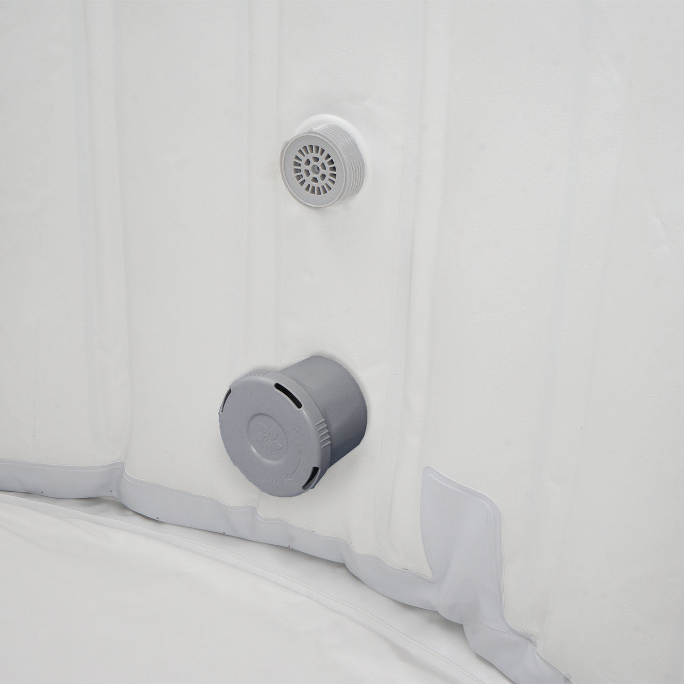 Cosmo Casa - Opblaasbare Whirlpool voor 4 Personen - Binnen & Buiten - Gelamineerd PVC - Rond - Grijs-Wit - 180 cm