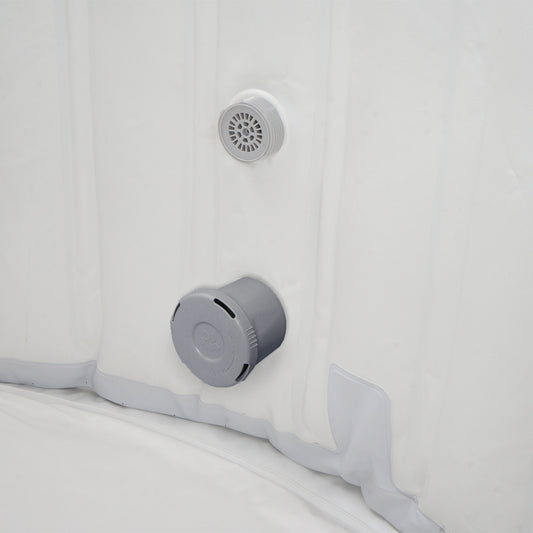 Cosmo Casa - Opblaasbare Whirlpool voor 4 Personen - Binnen & Buiten - Gelamineerd PVC - Rond - Grijs-Wit - 180 cm