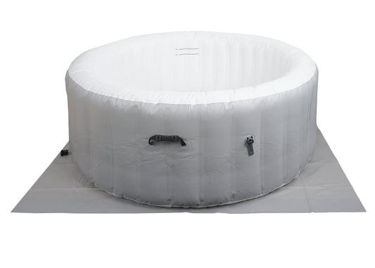 Cosmo Casa - Opblaasbare Whirlpool voor 4 Personen - Binnen & Buiten - Gelamineerd PVC - Rond - Grijs-Wit - 180 cm