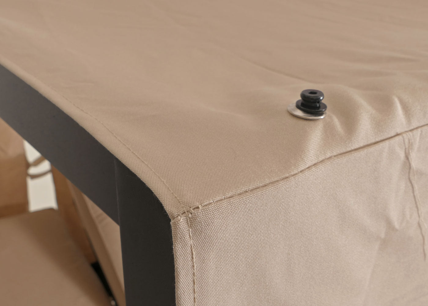 Cosmo Casa - XL Aluminium Tuinligstoel - Bali Stijl - Ko-Tex 10cm Kussen - 193x126x204cm - Zwart Frame - Crème Kussen