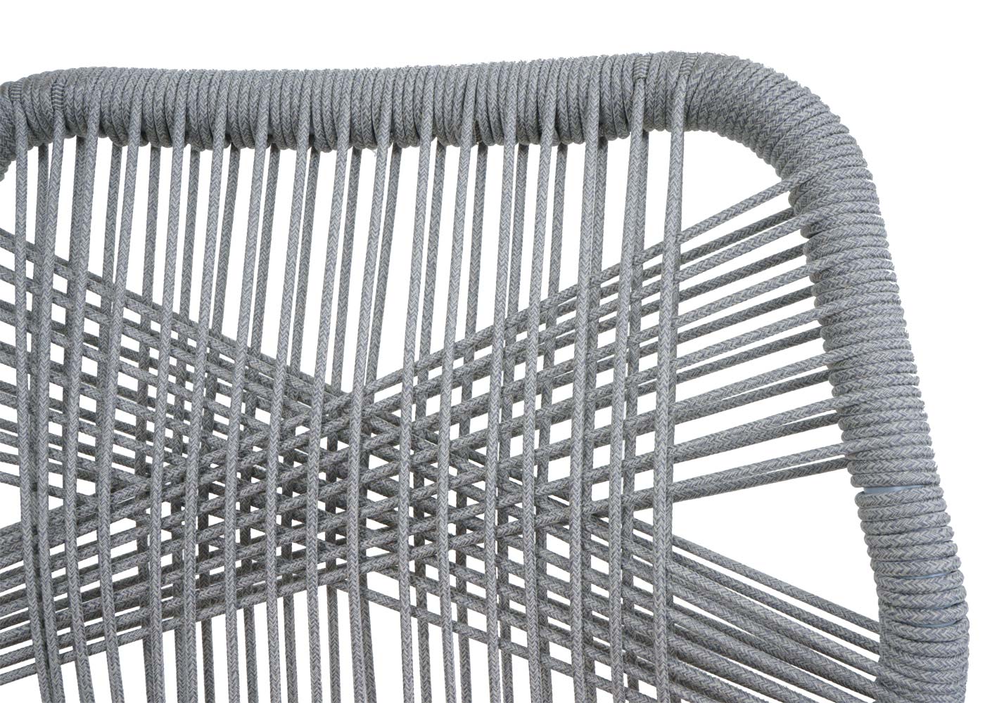 Cosmo Casa - Set van 2 Touw Barkrukken - Buitenzitkussens - Touwgaas - Metaal Houtlook - Lichtgrijs - Lichtgrijze Kussens