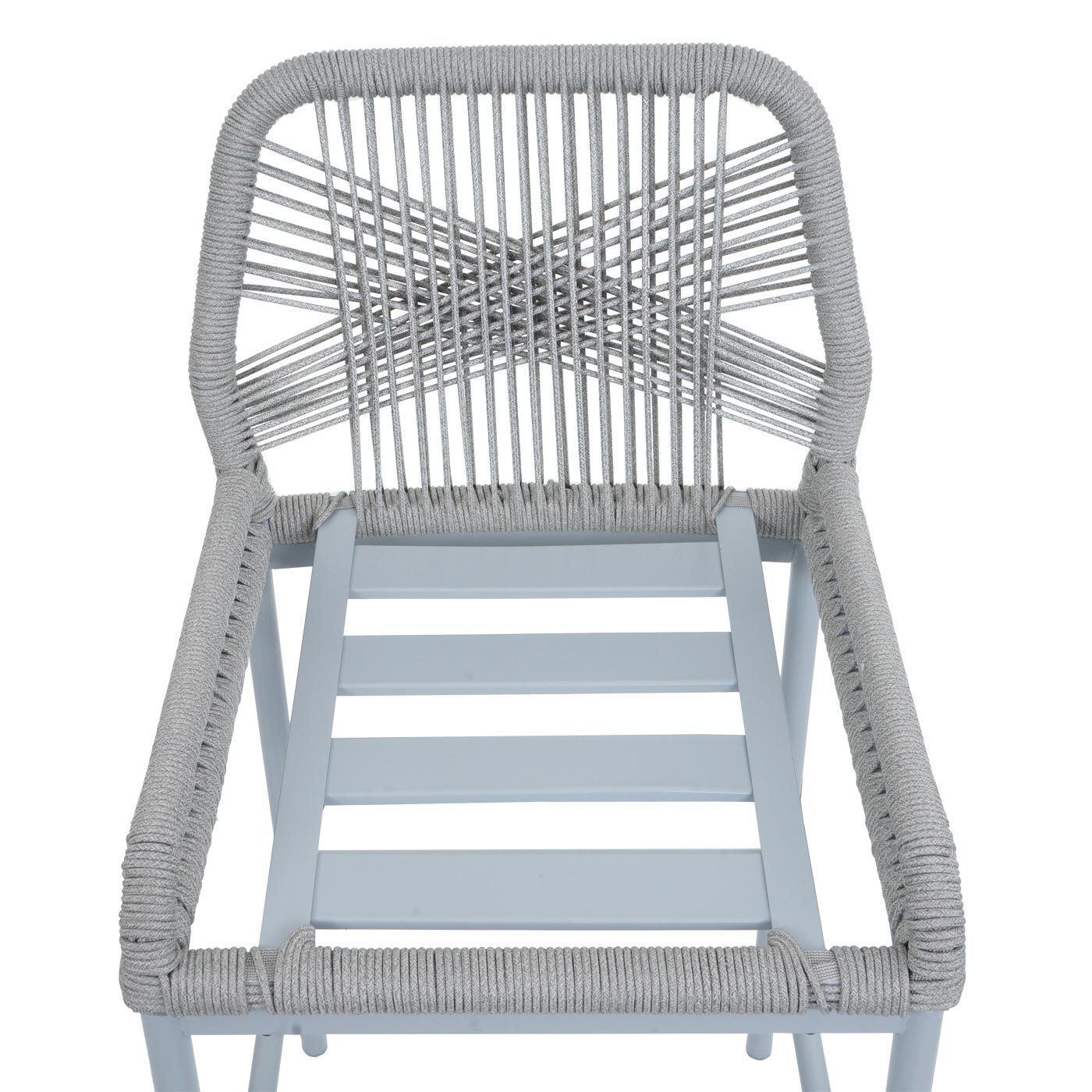 Cosmo Casa - Set van 2 Barkrukken - Touwgaas - Metaal Houtlook - Antraciet - Taupe Kussens