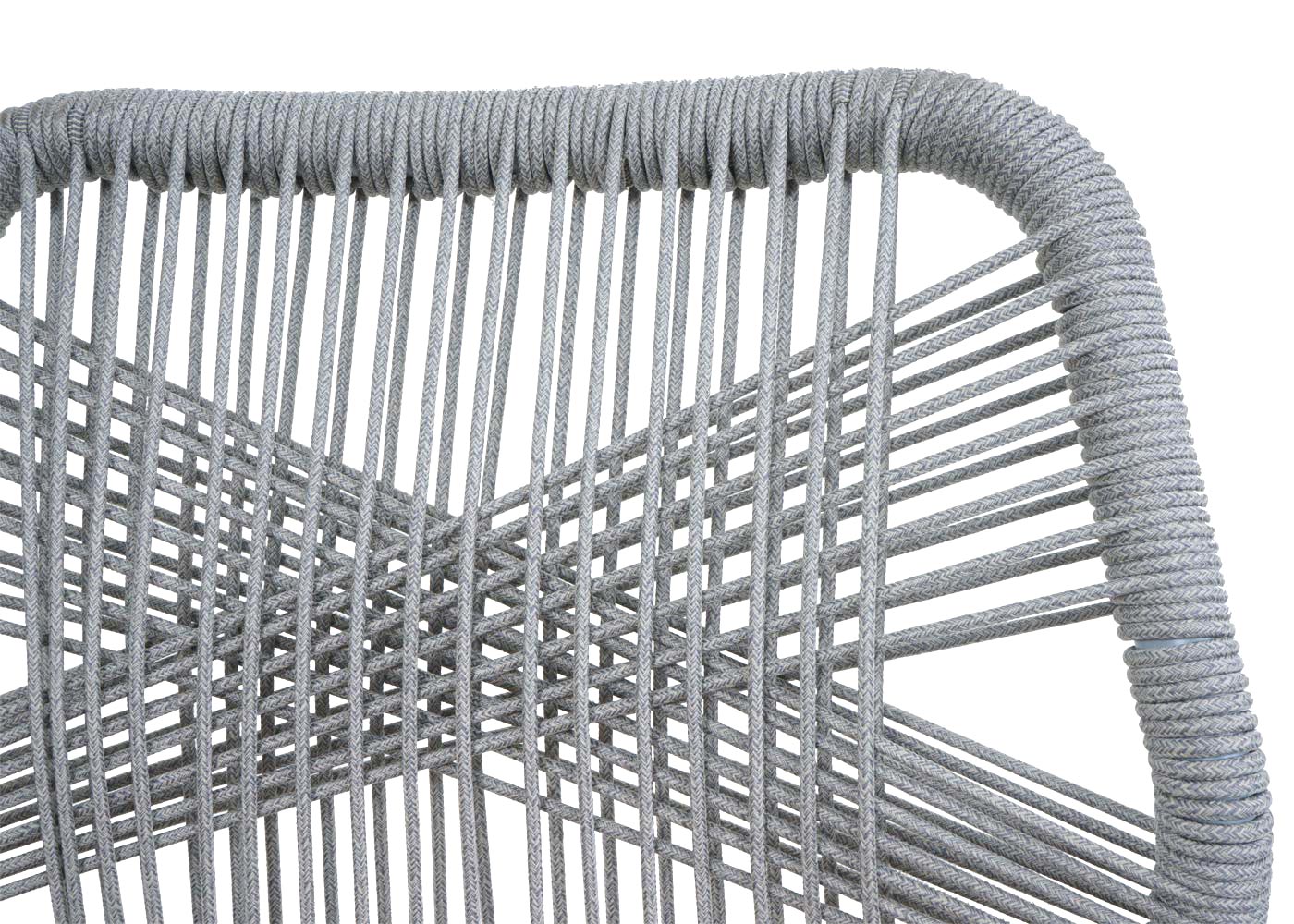 Cosmo Casa - Set van 2 Barkrukken - Touwgaas - Metaal Houtlook - Antraciet - Donkergrijs Kussens