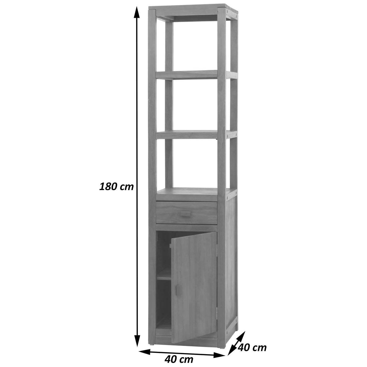 Cosmo Casa - Teak Badkamerset - IJdelheid Plank - Ladder Plank - Muur Spiegel - Badmat - Hoogwaardig B-Kwaliteit Teak
