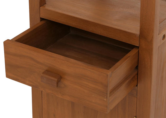 Cosmo Casa - Teak Badkamerset - IJdelheid Plank - Ladder Plank - Muur Spiegel - Badmat - Hoogwaardig B-Kwaliteit Teak