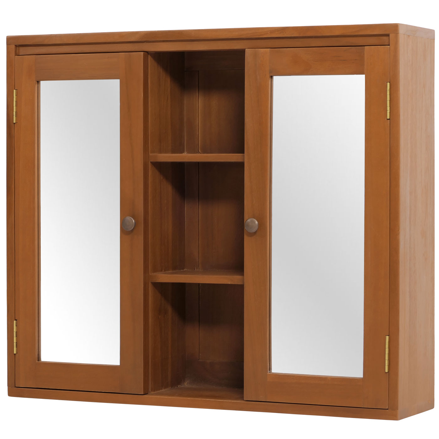 Cosmo Casa - Teak Badkamerset - IJdelheid Plank - Ladder Plank - Muur Spiegel - Badmat - Hoogwaardig B-Kwaliteit Teak