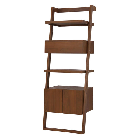 Cosmo Casa - Teak Badkamerset - IJdelheid Plank - Ladder Plank - Muur Spiegel - Badmat - Hoogwaardig B-Kwaliteit Teak