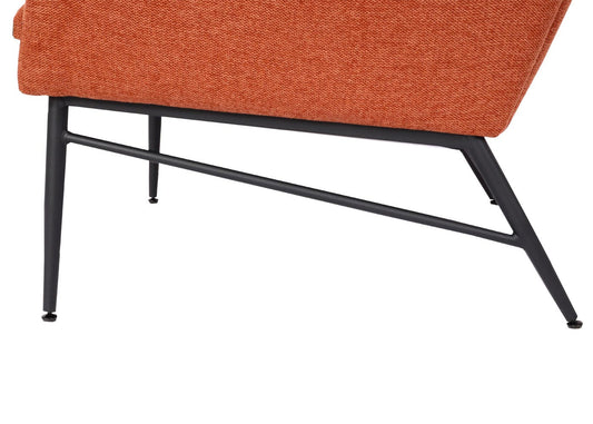 Cosmo Casa - Loungestoel - Vleugel - Textiel & Metaal - Terracotta-Bruin