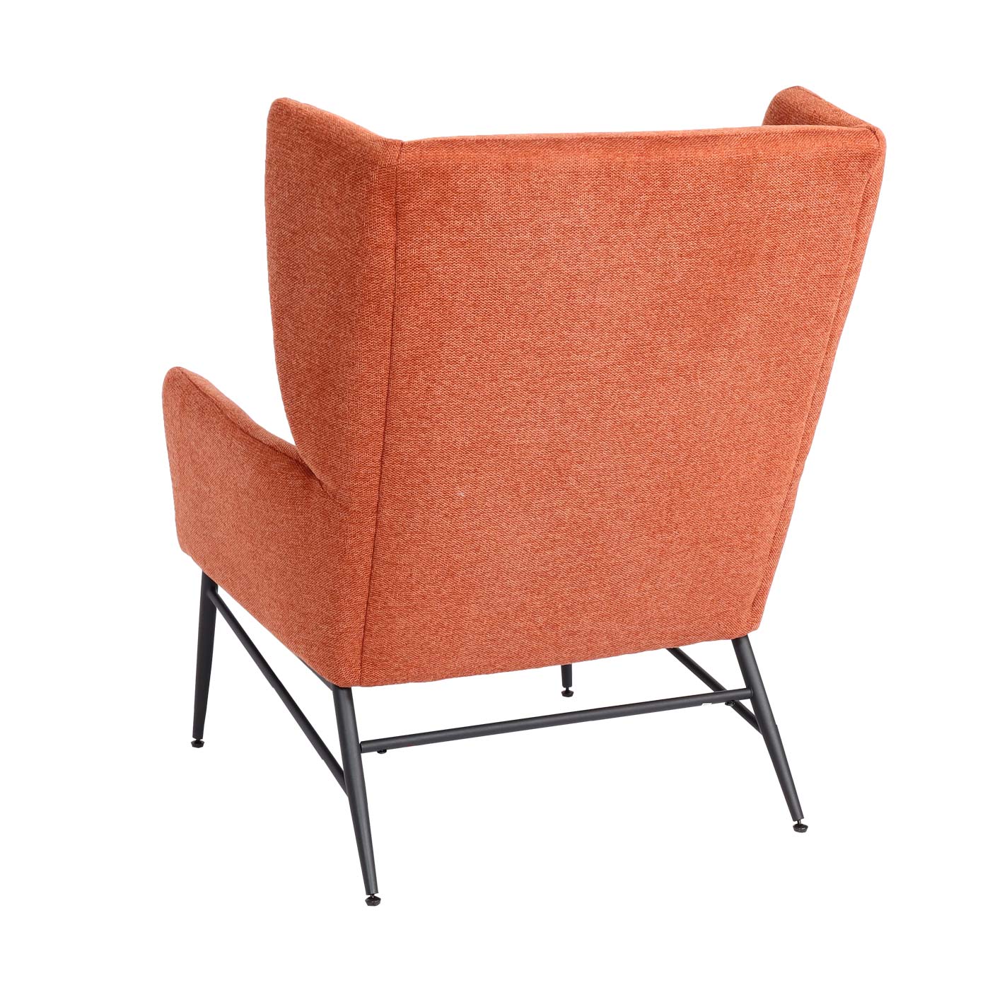 Cosmo Casa - Loungestoel - Vleugel - Textiel & Metaal - Terracotta-Bruin