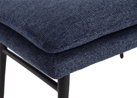 Cosmo Casa - Loungestoel met poef - Gestoffeerd - Textiel - Blauw