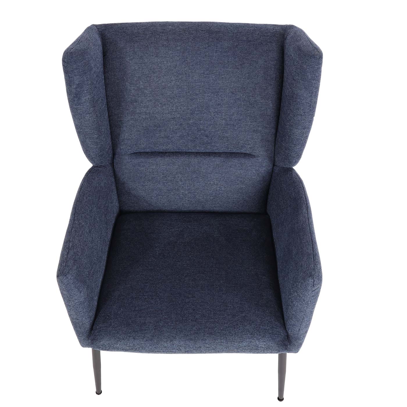 Cosmo Casa - Loungestoel met poef - Gestoffeerd - Textiel - Blauw