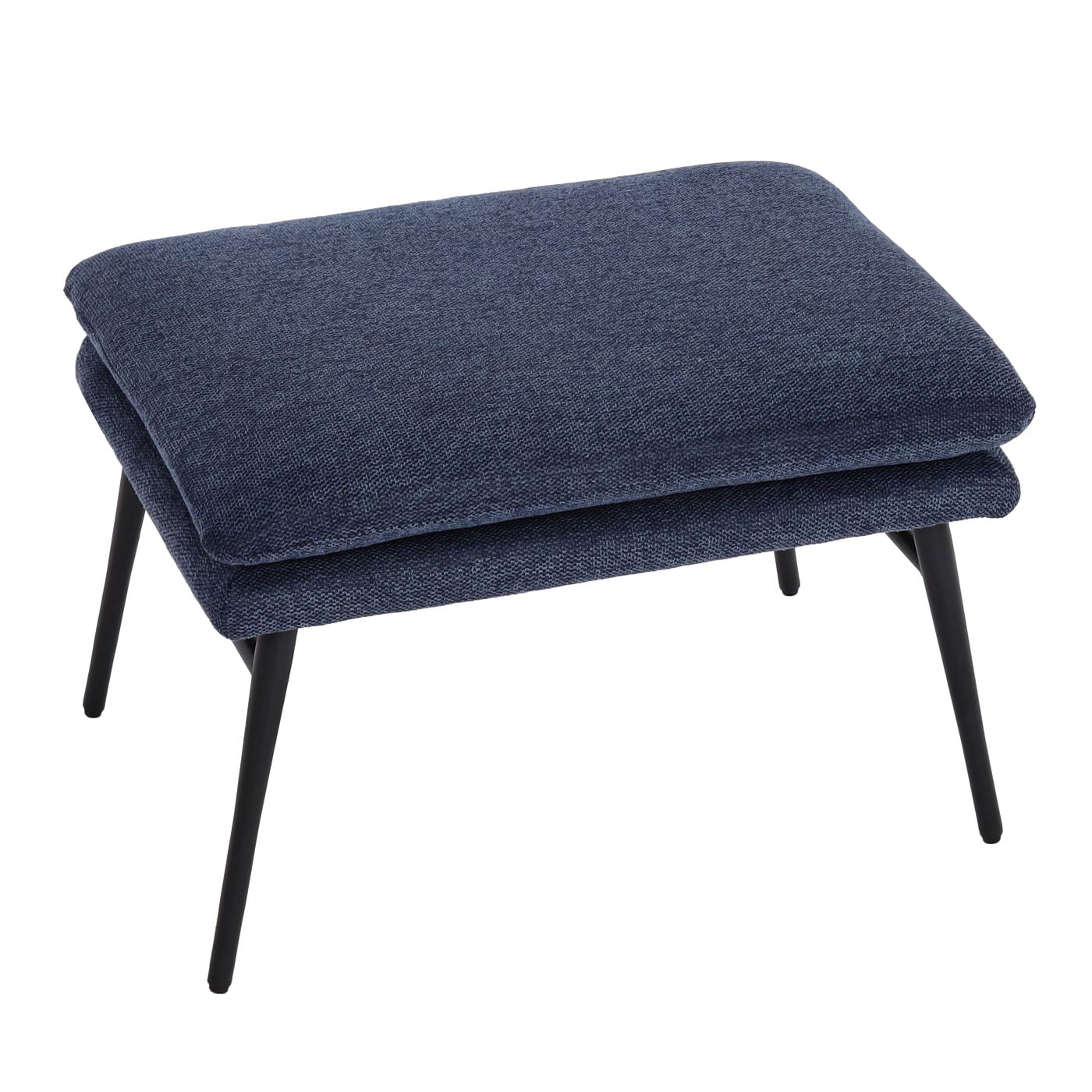 Cosmo Casa - Loungestoel met poef - Gestoffeerd - Textiel - Blauw