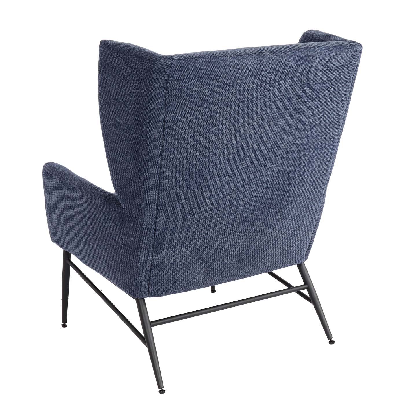 Cosmo Casa - Loungestoel - Vleugel - Textiel & Metaal - Blauw