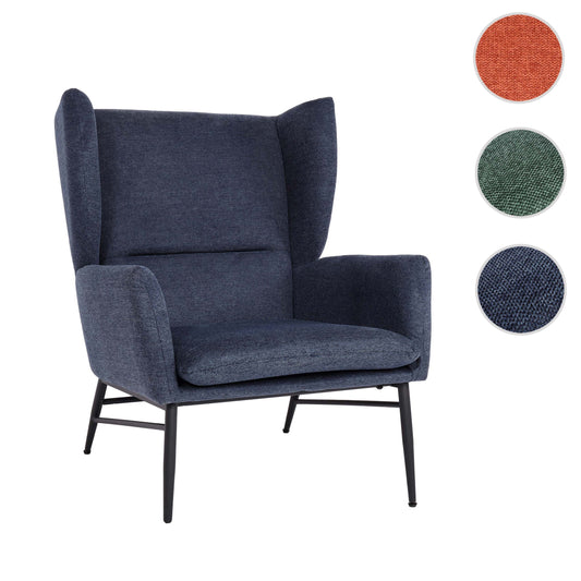 Cosmo Casa - Loungestoel - Vleugel - Textiel & Metaal - Blauw