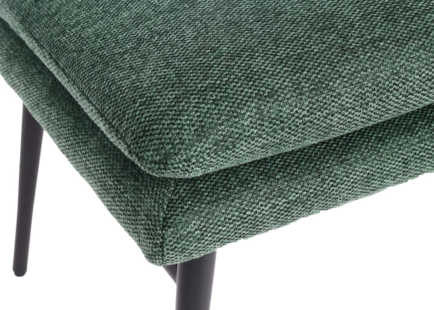 Cosmo Casa - Loungestoel met poef - Gestoffeerd - Textiel - Groen