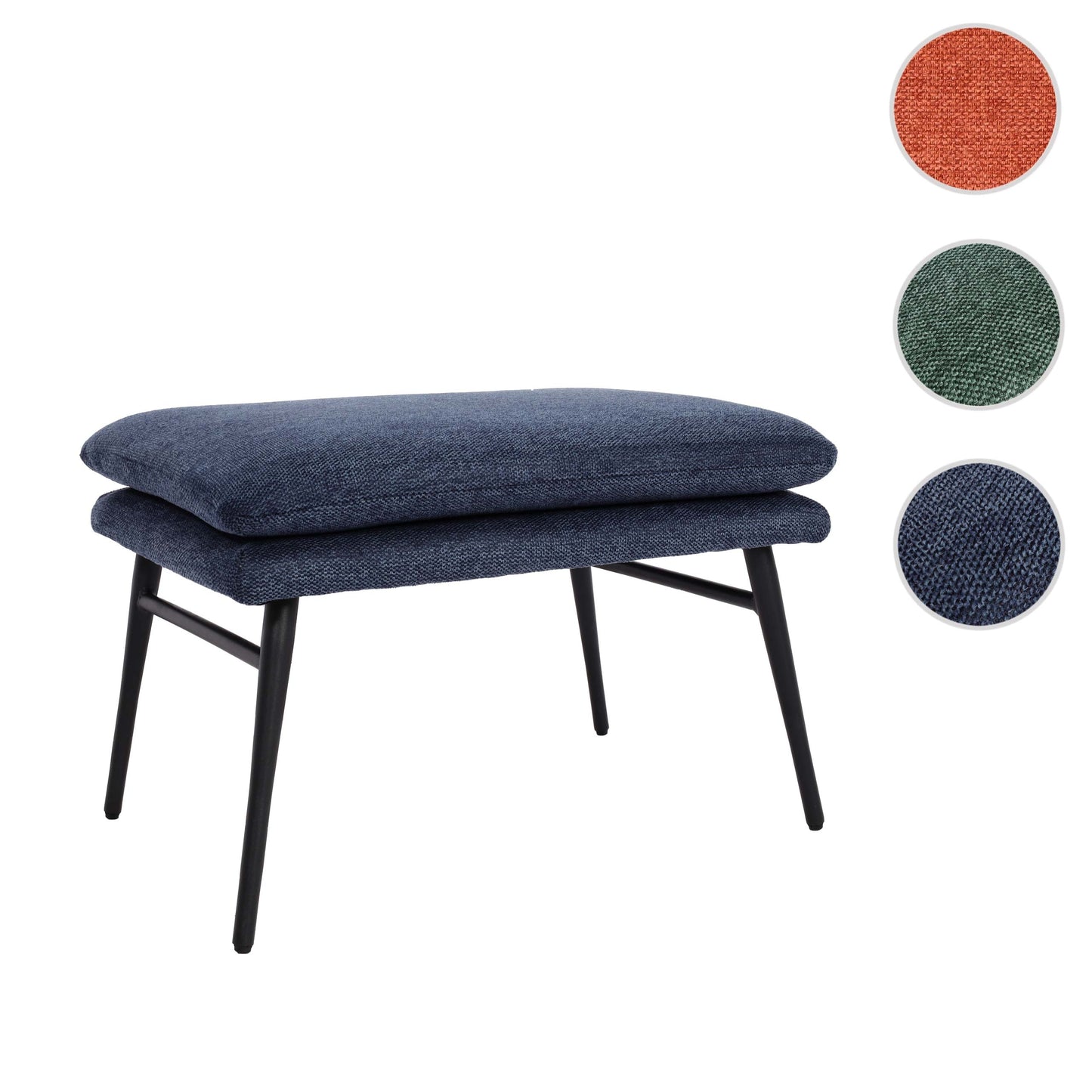 Cosmo Casa - Kruk - Poef - Textiel - Blauw - 38×56×40 cm