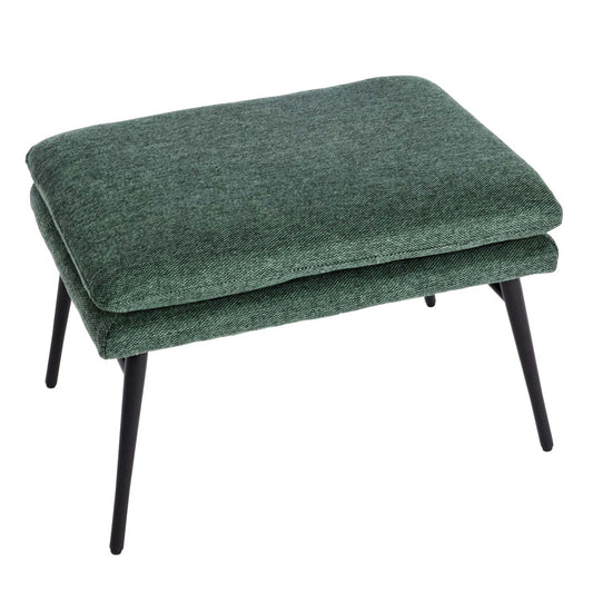 Cosmo Casa - Kruk - Poef - Textiel - Groen - 38×56×40 cm