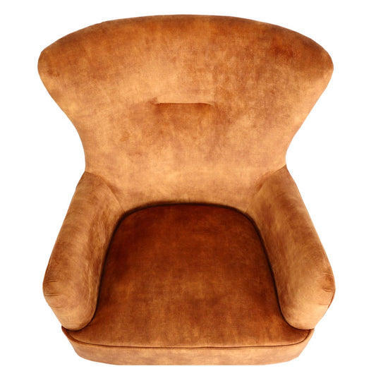 Cosmo Casa - Loungestoel - Draaibaar - Fluweel - Goudbruin