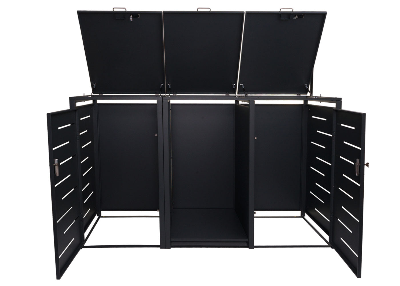 Cosmo Casa - Set van 2 Vuilnisbakkenbekleding met Brandhoutrek - Afvalbak - Metaal - Antraciet - 117×198×82 cm / 80 kg