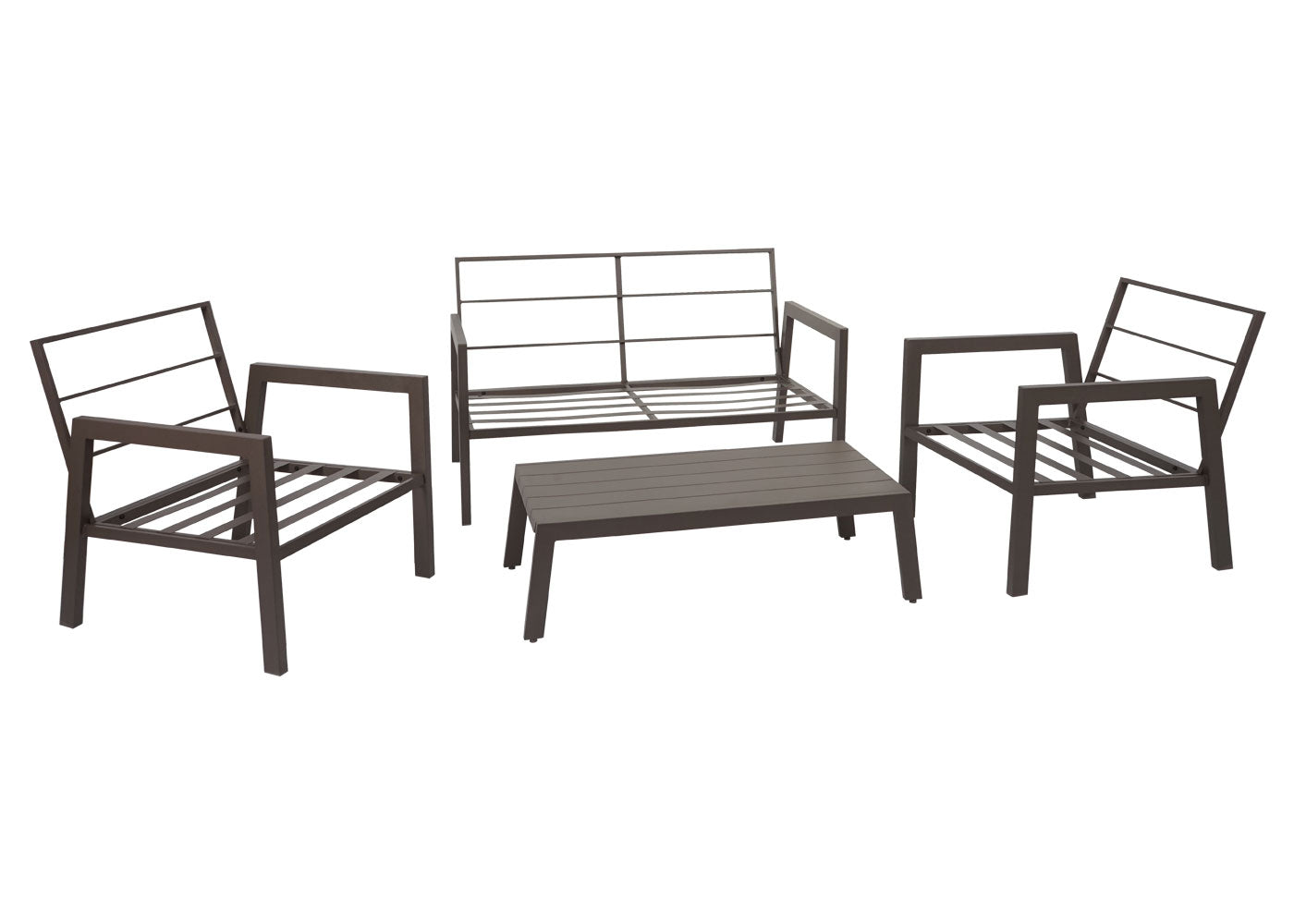 Cosmo Casa - Tuinlounge Set - Bank & Tafel - Metaal & Bekleding - Crèmewit