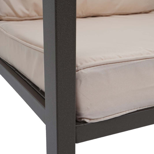 Cosmo Casa - Tuinlounge Set - Bank & Tafel - Metaal & Bekleding - Crèmewit