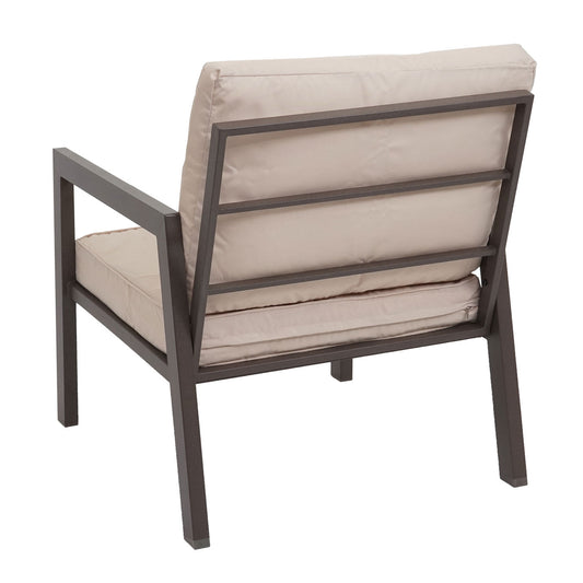 Cosmo Casa - Tuinlounge Set - Bank & Tafel - Metaal & Bekleding - Crèmewit