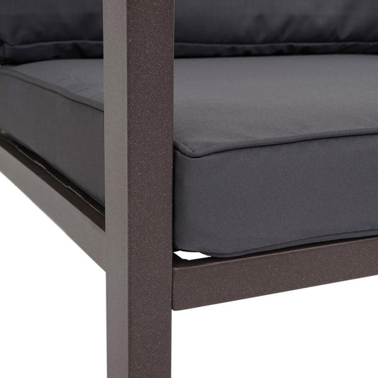 Cosmo Casa - Tuinlounge Set - Bank & Tafel - Metaal & Bekleding - Grijs