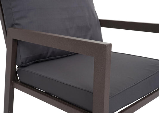 Cosmo Casa - Tuinlounge Set - Bank & Tafel - Metaal & Bekleding - Grijs