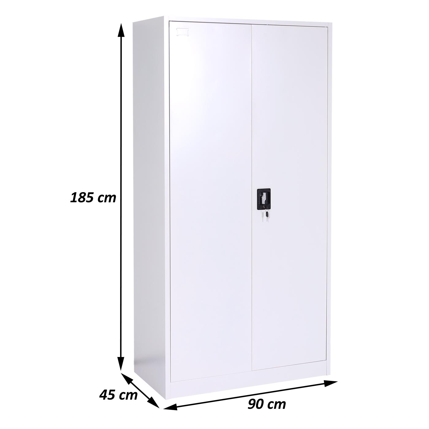 Cosmo Casa - Archiefkast - Multifunctioneel - Metaal - Grijs - 185×90×45 cm