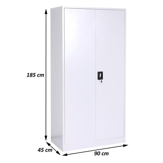 Cosmo Casa - Archiefkast - Multifunctioneel - Metaal - Grijs - 185×90×45 cm