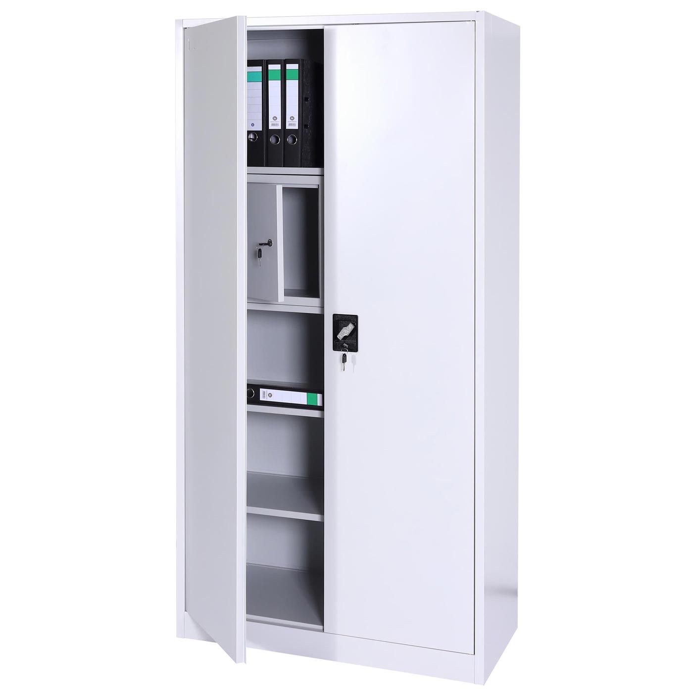 Cosmo Casa - Archiefkast - Multifunctioneel - Metaal - Grijs - 185×90×45 cm