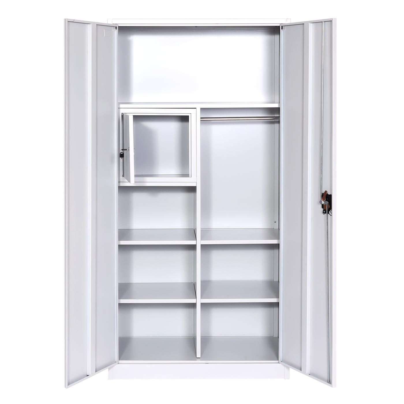 Cosmo Casa - Archiefkast - Multifunctioneel - Metaal - Grijs - 185×90×45 cm