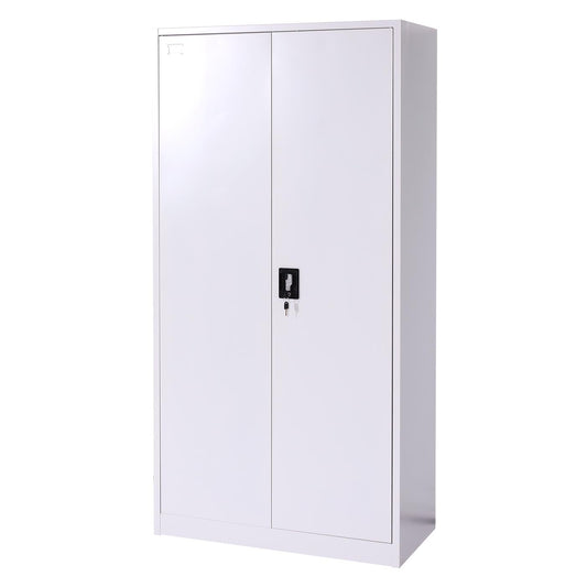 Cosmo Casa - Archiefkast - Multifunctioneel - Metaal - Grijs - 185×90×45 cm