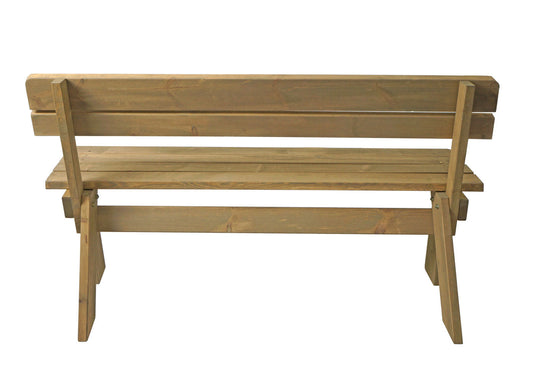 Cosmo Casa - Tuinbank Houten Bank Parkbank - Horecakwaliteit - Massief Hout - Naturel - 148 cm